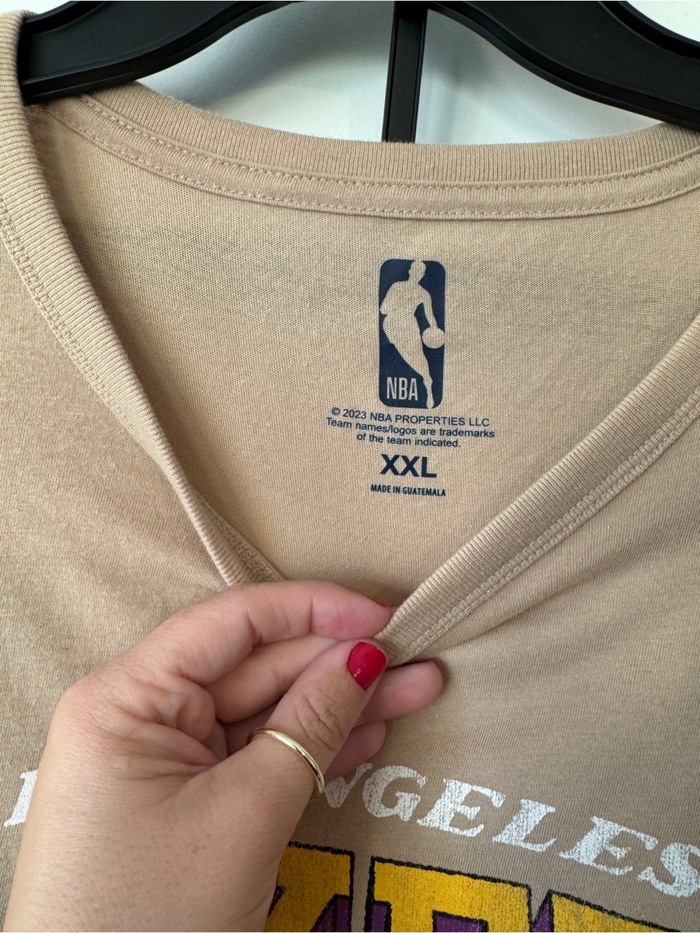 NBA Los Angeles Lakers Tan Graphic Team Tee with Yellow & Purple Logo - Picture 3 of 5